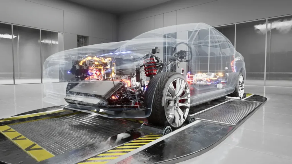 Desenho Interno de um Carros Elétricos