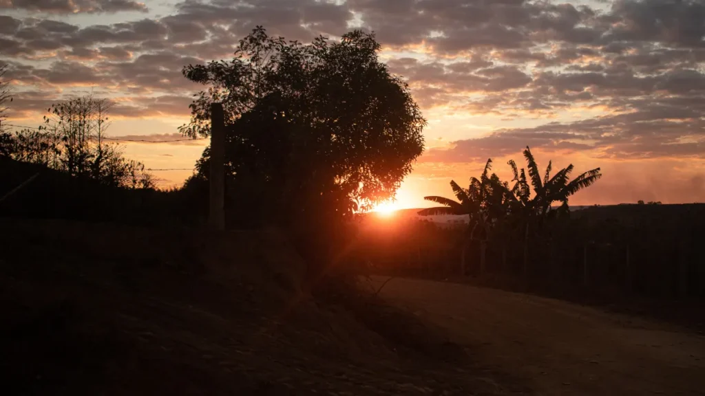 por do sol em uma area preservada